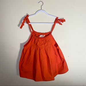 Anthropologie Maeve Orange Tie Tank